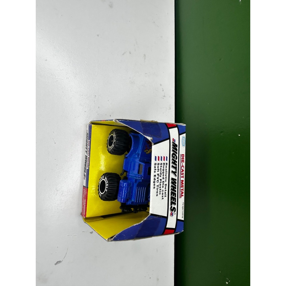 Vintage Soma Mighty Wheels Blue Die Cast Metal Monster Truck 4x4 Toy New in Box